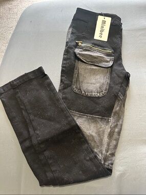 Minilee Men’s Slim Black Washed Utility Jeans